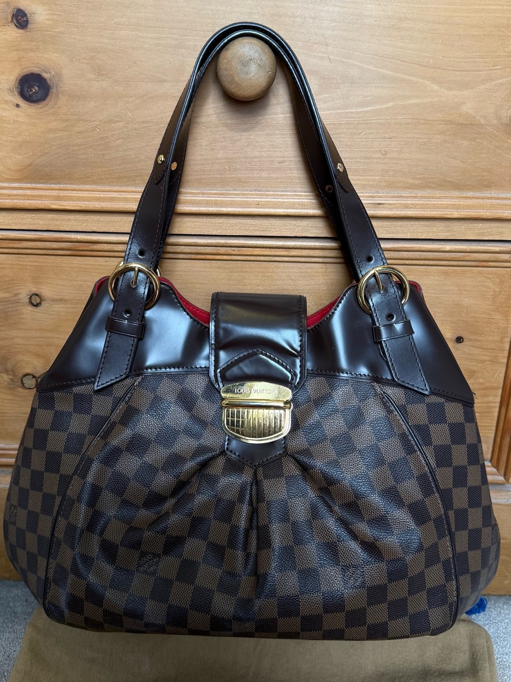Louis Vuitton Sistina GM. Brown Damier Ebene Shoulder Bag